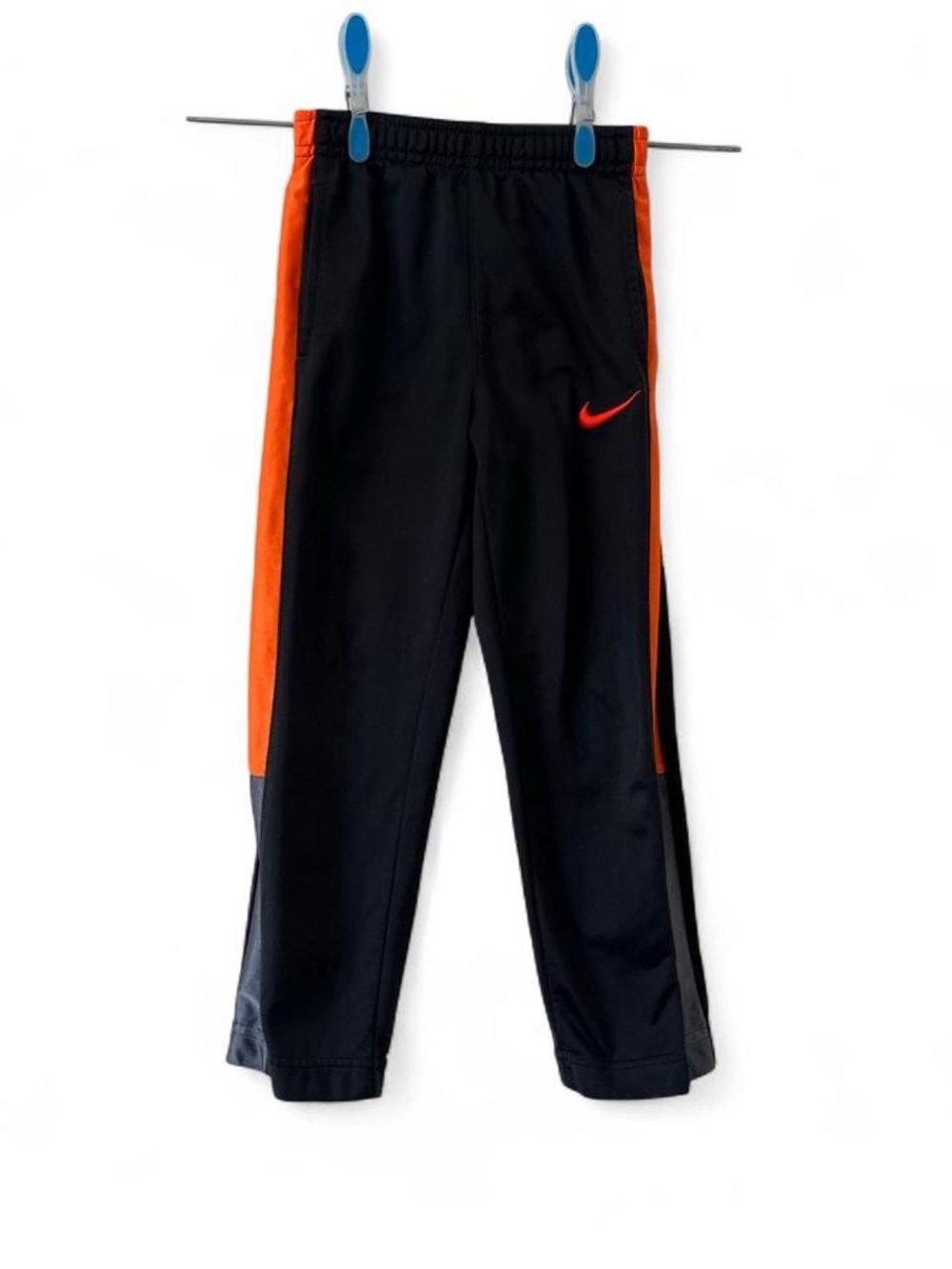 Toddler Boy Size 4 Athletic Nike Straight Leg Pants Dark Gray Orange Striped